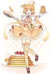  :d bow butter corset flipping_food food food_themed_hair_ornament frills fruit frying_pan full_body gloves hair_ornament highres looking_at_viewer morinaga_(brand) open_mouth orange_hair orange_skirt original p_book pancake personification plate red_eyes sash shoes short_hair side_ponytail skirt smile solo stack_of_pancakes strawberry striped striped_legwear thighhighs whipped_cream white_gloves wings yellow_bow 