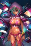  :&lt; aqua_hair blue_hair breasts cape character_request cleavage cowboy_shot dark_skin deep_skin female hair_over_one_eye hood large_breasts looking_at_viewer motion_blur nasara_(taimanin_asagi) navel red_eyes sasayuki shiny shiny_skin short_hair solo standing taimanin_asagi taimanin_asagi_battle_arena thigh_gap thighs 