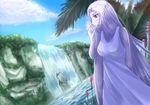  artist_request breasts elma_(xenoblade_x) nintendo pointy_ears purple_hair smile water xenoblade_chronicles_x 