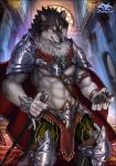  2018 abs anthro biceps canine clothing digital_media_(artwork) fur hi_res male mammal muscular muscular_male solo wolf zephyxus 