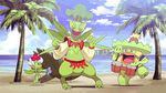  animated_gif dancing drums ludicolo nintendo outside pokemon pokemon_(anime) roserade sceptile water 
