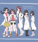  5girls :d blue_(pokemon) commentary_request creatures_(company) crystal_(pokemon) game_freak happy highres labcoat looking_at_viewer minapo moon_(pokemon) multiple_girls nintendo odamaki_sapphire open_mouth platinum_berlitz pokemon pokemon_special smile translation_request 