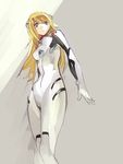  ayanami_rei ayanami_rei_(cosplay) bad_source blazblue blonde_hair blue_eyes bodysuit cosplay hyakuhachi_(over3) long_hair mu-12 neon_genesis_evangelion noel_vermillion plugsuit solo white_bodysuit 