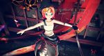  bad_id bad_pixiv_id english flat_chest highres kagamine_rin looking_at_viewer mikumikudance solo sword tengaku_(vocaloid) vocaloid weapon zhiyuan_wan 