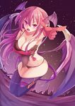  :o armpits bare_shoulders black_panties boots breasts collarbone demon_girl demon_tail demon_wings dress dying_(dying0414) elbow_gloves gloves hair_between_eyes hair_ornament hairclip head_wings heart kneeling large_breasts lilith_(rabi-ribi) long_hair navel night night_sky open_mouth panties pink_eyes pink_gloves pink_hair pointing_finger purple_footwear rabi-ribi sky solo star_(sky) starry_sky succubus tail thigh_boots thighhighs torn_clothes torn_dress underwear v-shaped_eyebrows wings 