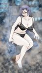  bare_legs barefoot black_panties black_underwear blush bra chiba_shuusaku female glasses legs_together niimi_kaoru open_mouth panties purple_hair sitting solo_focus uchuu_senkan_yamato uchuu_senkan_yamato_2199 underwear 