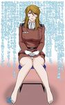  bare_legs barefoot chiba_shuusaku gloves legs_together military_uniform mori_yuki panties pantyshot sitting uchuu_senkan_yamato uchuu_senkan_yamato_2199 white_gloves white_panties 