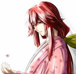  ao-shiba bow cherry_blossoms hair_bow japanese_clothes kimono kotohime long_hair red_eyes red_hair solo touhou touhou_(pc-98) 