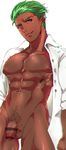  abs bara green_hair grin king_of_prism_by_prettyrhythm muscle naughty_face nipples nude pecs penis pretty_rhythm smile solo testicles yamato_alexander yaoi 