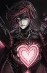  androgynous android black_hair glowing glowing_eye grey_skin heart mettaton mettaton_neo mist_e10 red_eyes undertale weapon 