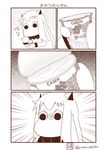  collar commentary frown highres horns kantai_collection long_hair mittens monochrome moomin muppo northern_ocean_hime opening sazanami_konami translated twitter_username 