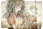  apron bowtie crying cup freckles frog glasses ladder messy_hair original outdoors parallela66 parted_lips semi-rimless_glasses source_request tears twitter_username white_border 