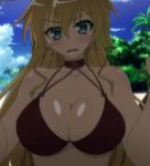  blonde_hair blue_eyes bra breasts claire_harvey cleavage highres huge_breasts hundred large_breasts long_hair screencap solo stitched 