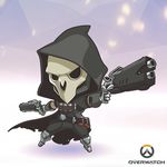  artist_request chibi copyright_name dual_wielding full_body gun holding hood lowres male_focus mask official_art overwatch reaper_(overwatch) solo weapon 