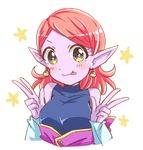  artist_request blush dragon_ball dragon_ball_xenoverse dragonball dragonball_xenoverse earrings looking_at_viewer pink_hair pointy_ears purple_skin supreme_kai_of_time v 