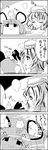  4koma :3 animal animal_ears animal_on_head bathing breasts cat cat_on_head closed_eyes comic commentary_request floating_breasts greyscale highres medium_breasts monochrome mouse_ears multicolored_hair nazrin nude on_head open_mouth smile streaked_hair tail tani_takeshi toramaru_shou touhou towel towel_on_head translated trembling water yukkuri_shiteitte_ne 
