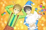  2boys free! male_focus multiple_boys nanase_haruka_(free!) santa_costume suspenders tachibana_makoto 