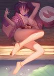  baliu breasts feet kimono koutetsujou_no_kabaneri mumei nipples nopan open_shirt pussy_juice 