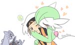  blush delcatty gardevoir gen_3_pokemon heart hug kiss lowres pokemon pokemon_(creature) pokemon_(game) pokemon_oras red_eyes sceptile sharpedo sweatdrop yuuki_(pokemon) 