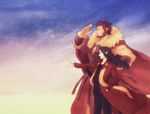  beard black_hair cape facial_hair fate/grand_order fate/stay_night fate/zero fate_(series) gupaon highres long_coat long_hair lord_el-melloi_ii multiple_boys muscle older red_hair rider_(fate/zero) scarf short_hair waver_velvet 