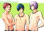  3boys high_speed! kirishima_ikuya male_focus multiple_boys muscle older serizawa_nao shiina_asahi topless 