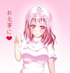  blush breasts commentary_request hat large_breasts looking_at_viewer nurse nurse_cap pink_eyes pink_hair saigyouji_yuyuko short_hair smile solo toraoto touhou 