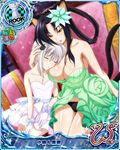  animal_ears black_hair black_panties blue_bow bow breasts card_(medium) cat_ears cat_hair_ornament cat_tail character_name chess_piece cleavage covered_nipples dress flower gloves green_dress hair_flower hair_ornament hair_rings high_school_dxd high_school_dxd_new kuroka_(high_school_dxd) large_breasts lipstick makeup multiple_girls multiple_tails official_art panties parted_lips purple_lipstick rook_(chess) short_hair silver_hair sleeping sleeping_on_person sleeping_upright smile tail toujou_koneko trading_card underwear white_dress white_gloves yellow_eyes 