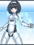  android black_hair blue_eyes hairband hologram kurogane_daichi original robot robot_joints solo 