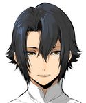  absurdres baccano! black_hair enami_katsumi face highres huey_laforet looking_at_viewer male_focus portrait simple_background solo white_background yellow_eyes 