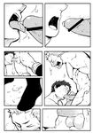  abs against_wall blush cum cum_in_mouth ejaculation erection fellatio male_focus monochrome multiple_boys muscle naop nude orgasm penis saliva socks sucking testicles testicles_grab wince yaoi 