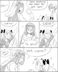  2girls aqua_(fire_emblem_if) closed_eyes comic dl elise_(fire_emblem_if) english family_feud fire_emblem fire_emblem_if greyscale leon_(fire_emblem_if) long_hair monochrome multiple_girls open_mouth smile sparkle 