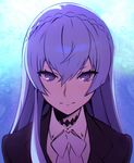  face ilya_kuvshinov kiznaiver long_hair looking_at_viewer photoshop pov purple_eyes shiny_hair solo sonozaki_noriko 