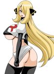  alternative_costume blonde_hair breasts koutarosu large_breasts pokemon shirona_(pokemon) team_rocket team_rocket_(cosplay) underboob very_long_hair 