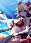  bikini chair claire_harvey drill_hair drink hundred long_hair lounge_chair mimelex sitting swimsuit twin_drills twintails 