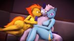  2016 3d_(artwork) amber_eyes animal_genitalia animal_penis anthro areola big_breasts blue_hair breast_squish breasts digital_media_(artwork) equine equine_penis erect_nipples erection fleetfoot_(mlp) friendship_is_magic green_eyes group hair handjob horse indigosfm mammal multicolored_hair my_little_pony navel nipples penis pink_hair pony purple_eyes sex sitting smile soarin_(mlp) sofa spitfire_(mlp) wonderbolts_(mlp) 