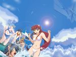  dita_liebely hibiki_tokai jura_basil_elden meia_gisborn misty_cornwell pyoro swimsuit umbrella vandread water 