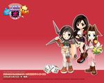  aeris_gainsborough amano_shiro chibi chocobo dragon_quest final_fantasy final_fantasy_vii tifa_lockhart yuffie_kisaragi 