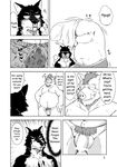  blood boar bulge canine clothed clothing comic dialogue digital_media_(artwork) inose kumagaya_shin kuro_(kumagaya_shin) male male/male mammal monochrome nosebleed nude penis porcine pubes reversible tenting undressing wolf 