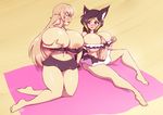  animal_humanoid big_breasts bikini black_hair blonde_hair blush breast_grab breast_squish breasts cat_humanoid clothed clothing dickgirl dmxwoops duo erection feline female freckles hair hand_on_breast huge_breasts human humanoid intersex lactating long_hair mammal milk nipple_slip nipples pale_skin penis purple_eyes skimpy swimsuit tight_clothing 