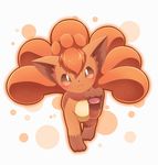  abstract_background ambiguous_gender blush brown_eyes brown_fur brown_hair cute feral fur hair looking_at_viewer multi_tail nell_two nintendo pawpads paws pok&eacute;mon raised_paw simple_background smile solo standing video_games vulpix 