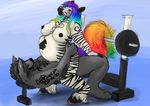 2016 anailaigh anthro belly big_belly big_breasts black_fur black_nipples breasts canine chest_tuft cowgirl_position darktree duo ear_piercing equine female female_on_top frenor fur grey_fur hair hand_on_stomach hooves interspecies lying male male/female mammal multicolored_eyes multicolored_fur multicolored_hair multicolored_tail nipples on_back on_top penetration piercing pregnant rainbow_hair rainbow_tail sex simple_background stripes tattoo tuft two_tone_fur vaginal vaginal_penetration weights white_fur wolf yellow_sclera zebra 