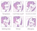  ! &lt;3 &lt;3_eyes ... 2016 ahegao biting_lip blue_eyes blush comic dialogue drooling english_text equine expressions eyes_closed female feral friendship_is_magic hair happy happy_sex horn iatric mammal my_little_pony purple_hair rarity_(mlp) saliva sex solo sweat text tongue tongue_out unicorn 