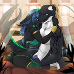  2016 anthro black_fur black_skin blue_fur blue_hair blue_penis blue_tongue bra brown_eyes butt canine cetacean clothed clothing dragon embrace english_text fin fur furred_dragon girly green_eyes green_horn green_scales green_spots hair handjob hi_res horn hug humanoid_penis hybrid inside interspecies jewelry legwear long_hair male male/male mammal marine myloveless nude onyxheart_wolf open_mouth orca penis raised_tail scales scalie signature sitting smile spots stripes tattoo teeth text underwear whale white_skin wolf 