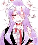  animal_ears bunny_ears closed_eyes crossed_bandaids dirty_face lavender_hair long_hair reisen_udongein_inaba shirt six_(fnrptal1010) solo squiggle tears torn_clothes torn_jacket torn_shirt touhou undone_necktie unhappy upper_body 