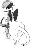  breasts butt female hat legendary_pok&eacute;mon looking_back lugia lugina nintendo pencil_(disambiguation) pok&eacute;mon seii3 simple_background solo video_games white_background zxx3 