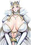  breasts breasts_apart elf fei_(maidoll) huge_breasts navel original pointy_ears 
