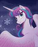 aged_up akeahi blue_eyes crystal_pony_(mlp) equine female flurry_heart_(mlp) friendship_is_magic hair horn looking_at_viewer mammal multicolored_hair my_little_pony smile snow_flake solo two_tone_hair winged_unicorn wings 