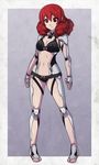  android black_bra black_panties bra breasts cleavage drill_hair drill_kill fearless_night full_body highres long_hair medium_breasts no_toes original panties quad_drills red_eyes red_hair solo spike_wible symbol-shaped_pupils underwear underwear_only 