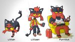  drawfee fak&eacute;mon litten nintendo pok&eacute;mon smoking video_games 