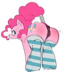  2016 anus big_butt butt clothing cutie_mark earth_pony equine female feral friendship_is_magic hi_res horse jaynatorburudragon legwear mammal my_little_pony pinkie_pie_(mlp) pony pussy rear_view simple_background smile socks white_background 